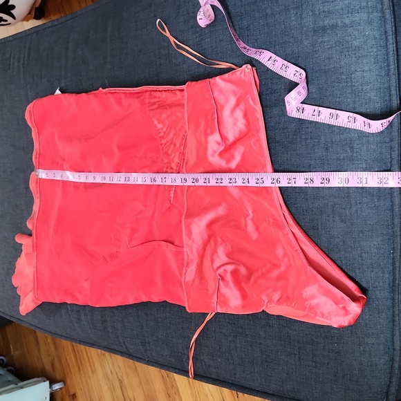 Burnt Orange Free People One Shoulder Grecian Chiffon Beaded Cocktail Dress Sz4 - Picture 8 of 8